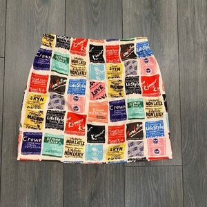 Wacky Wacko Condom Wrapper Print Mini Skirt Size L